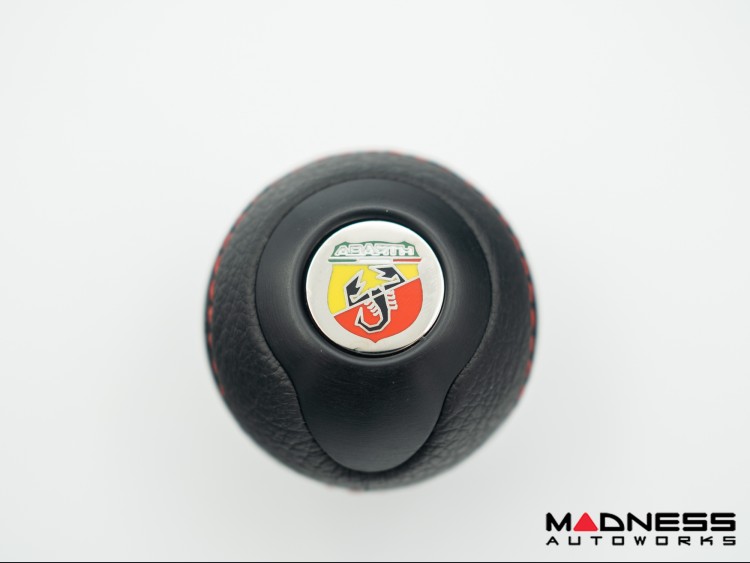 FIAT 500 Gear Shift Knob by BLACK Black Base/ Black Leather Top